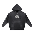 Ricalala Vintage Washed Frayed Fleece Hoodie