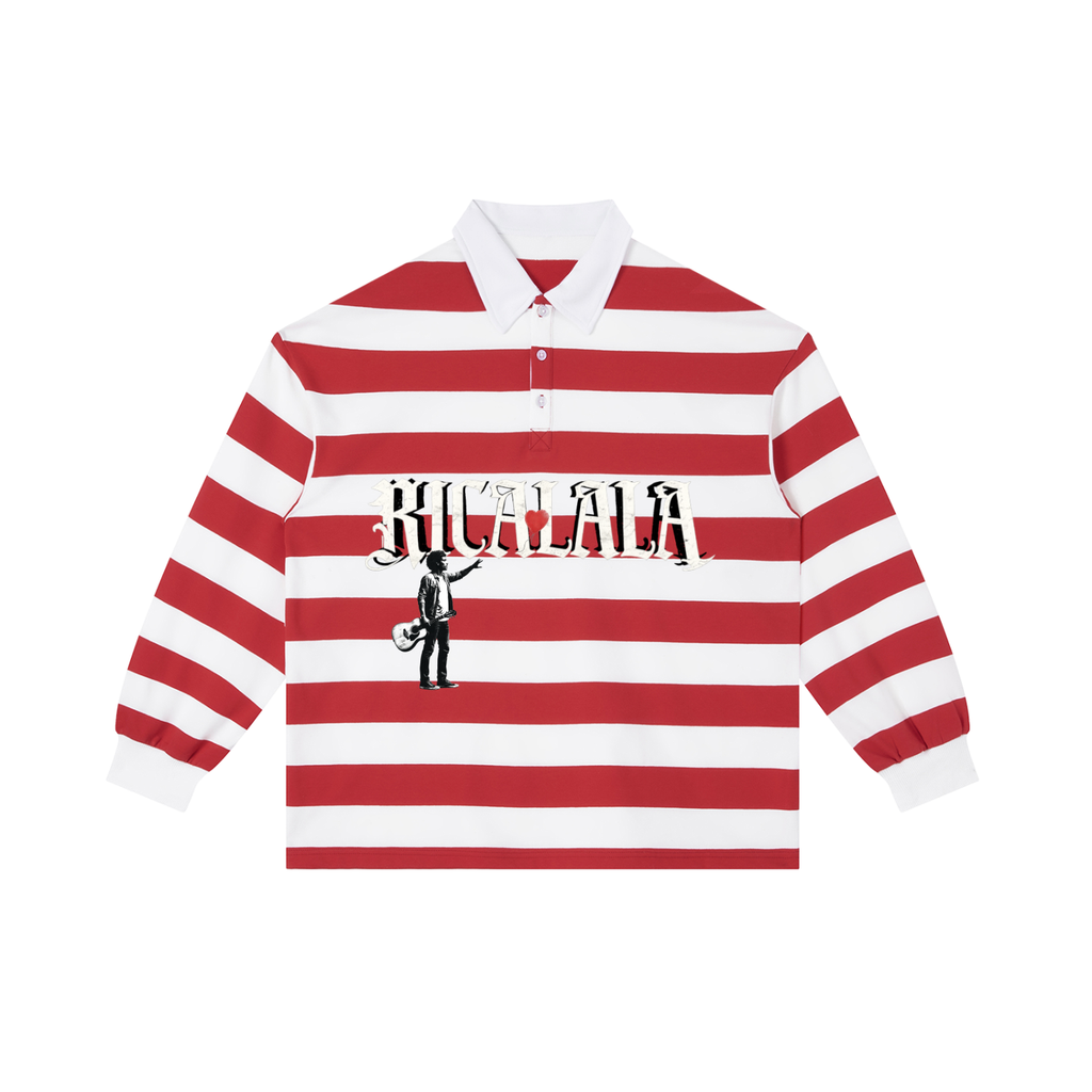 Ricalala "RMPC" Color Block Stripe Polo Shirt