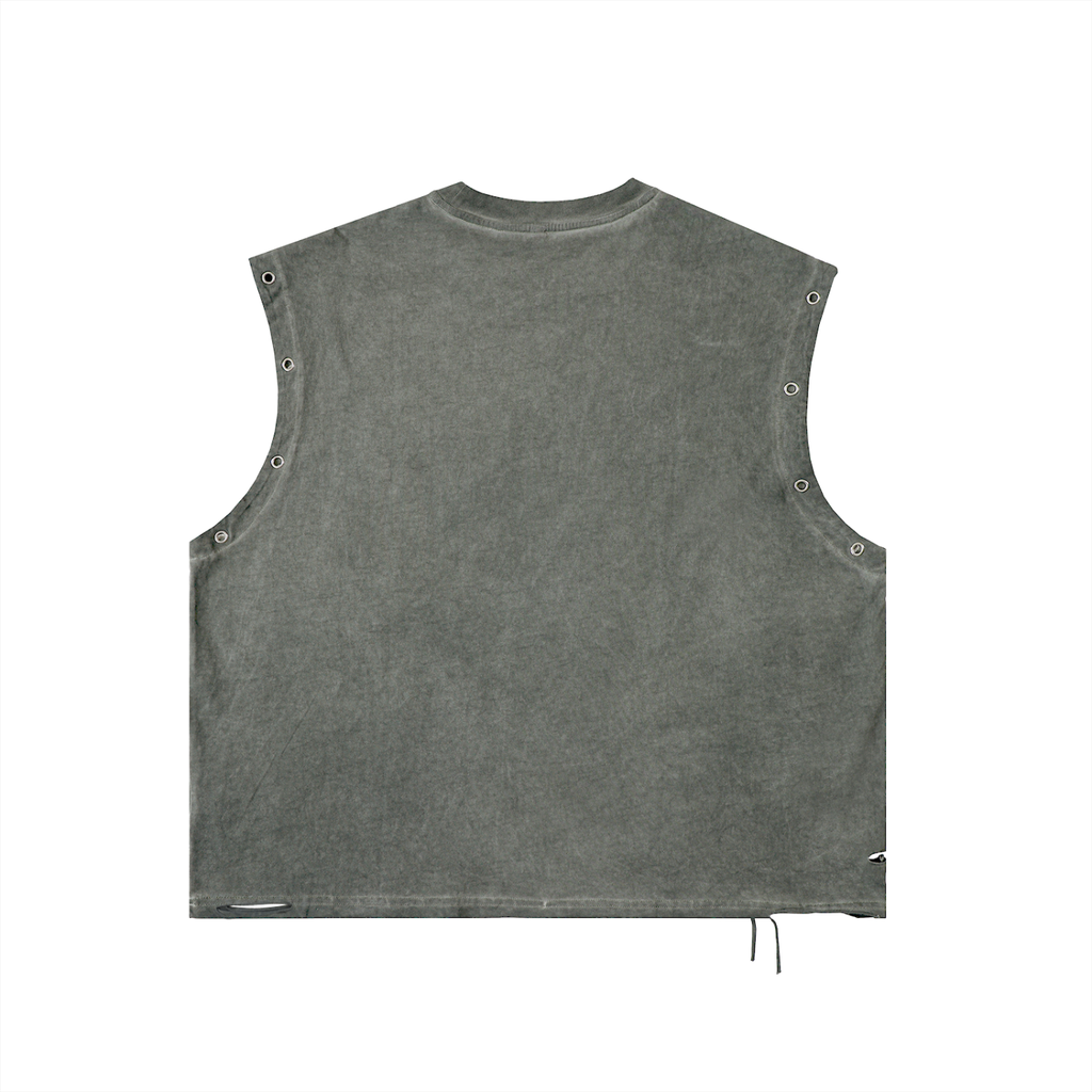 Ricalala Distressed Grommet Eyelet Tank Top