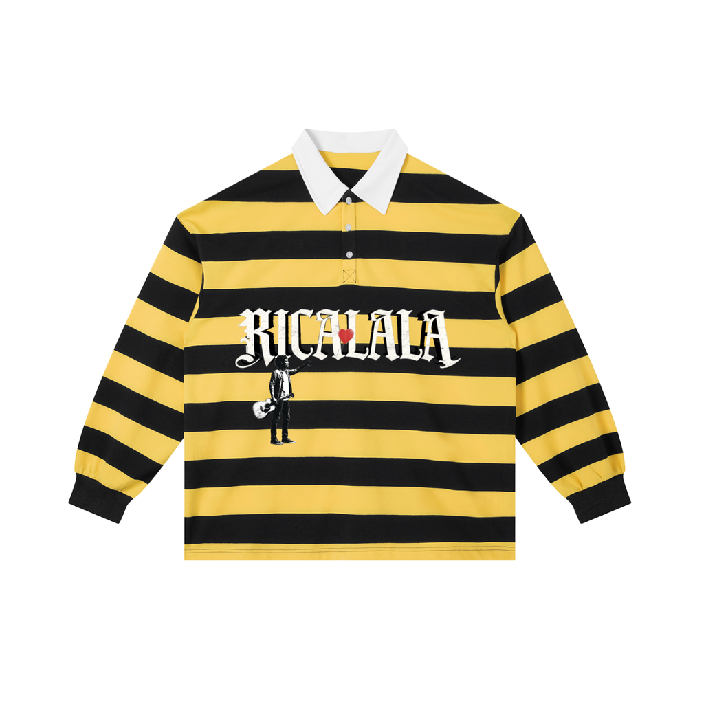 Ricalala "RMPC" Color Block Stripe Polo Shirt