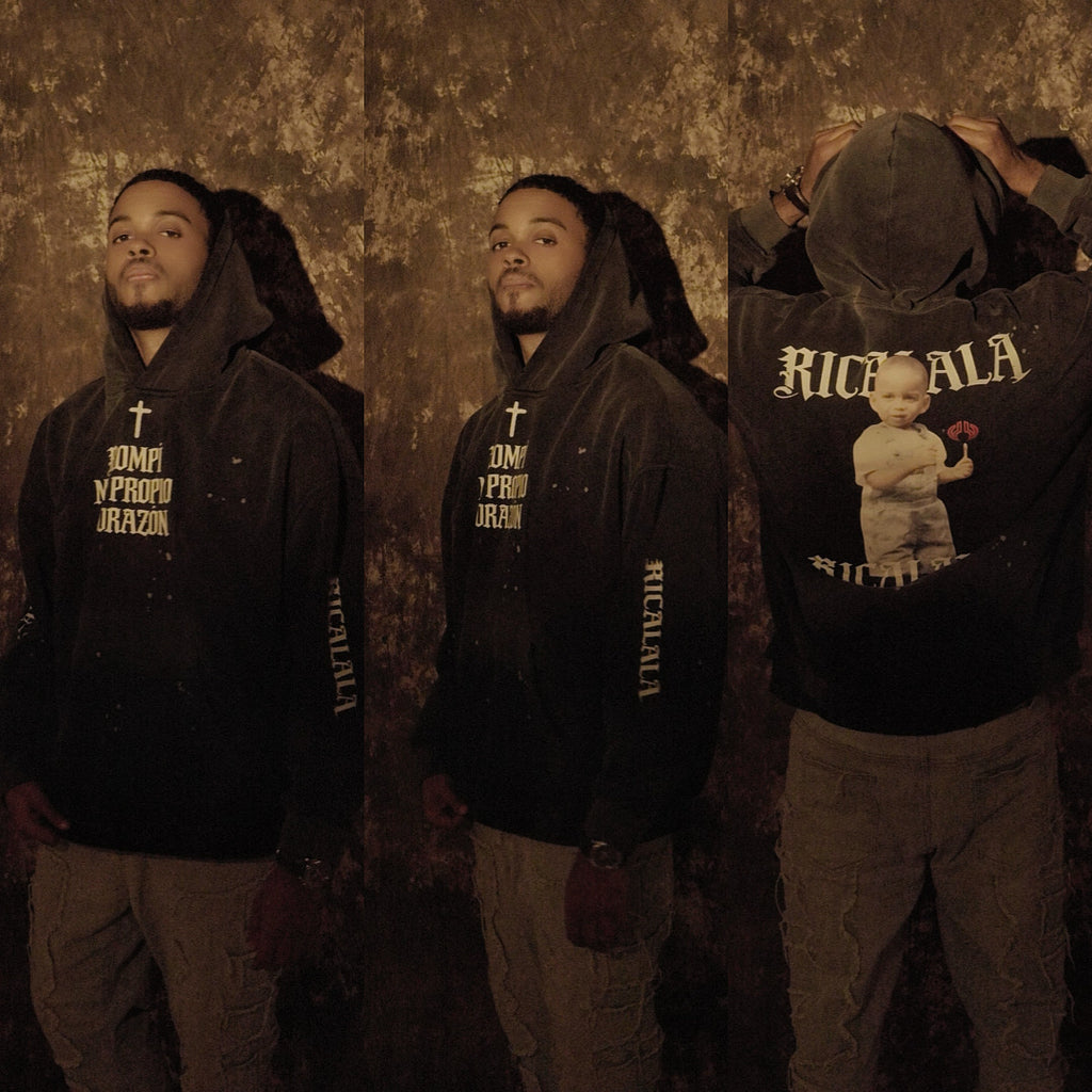 Ricalala Vintage Washed Frayed Fleece Hoodie