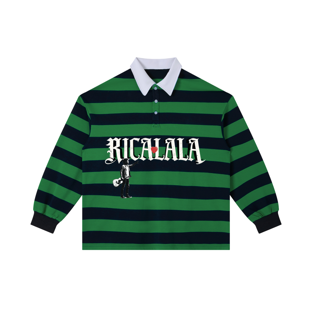 Ricalala "RMPC" Color Block Stripe Polo Shirt