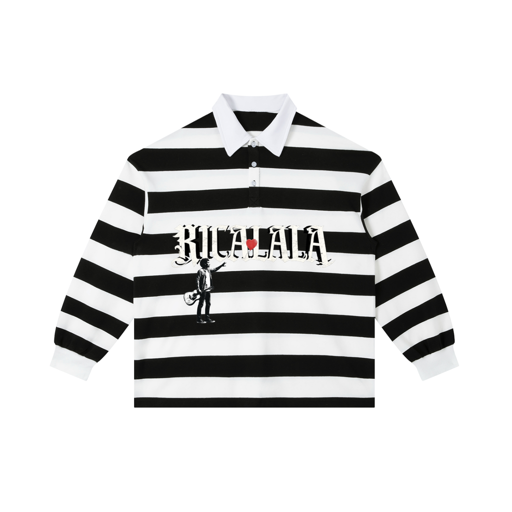 Ricalala "RMPC" Color Block Stripe Polo Shirt