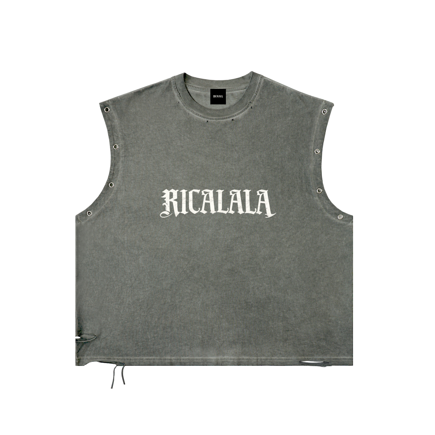 Ricalala Distressed Grommet Eyelet Tank Top