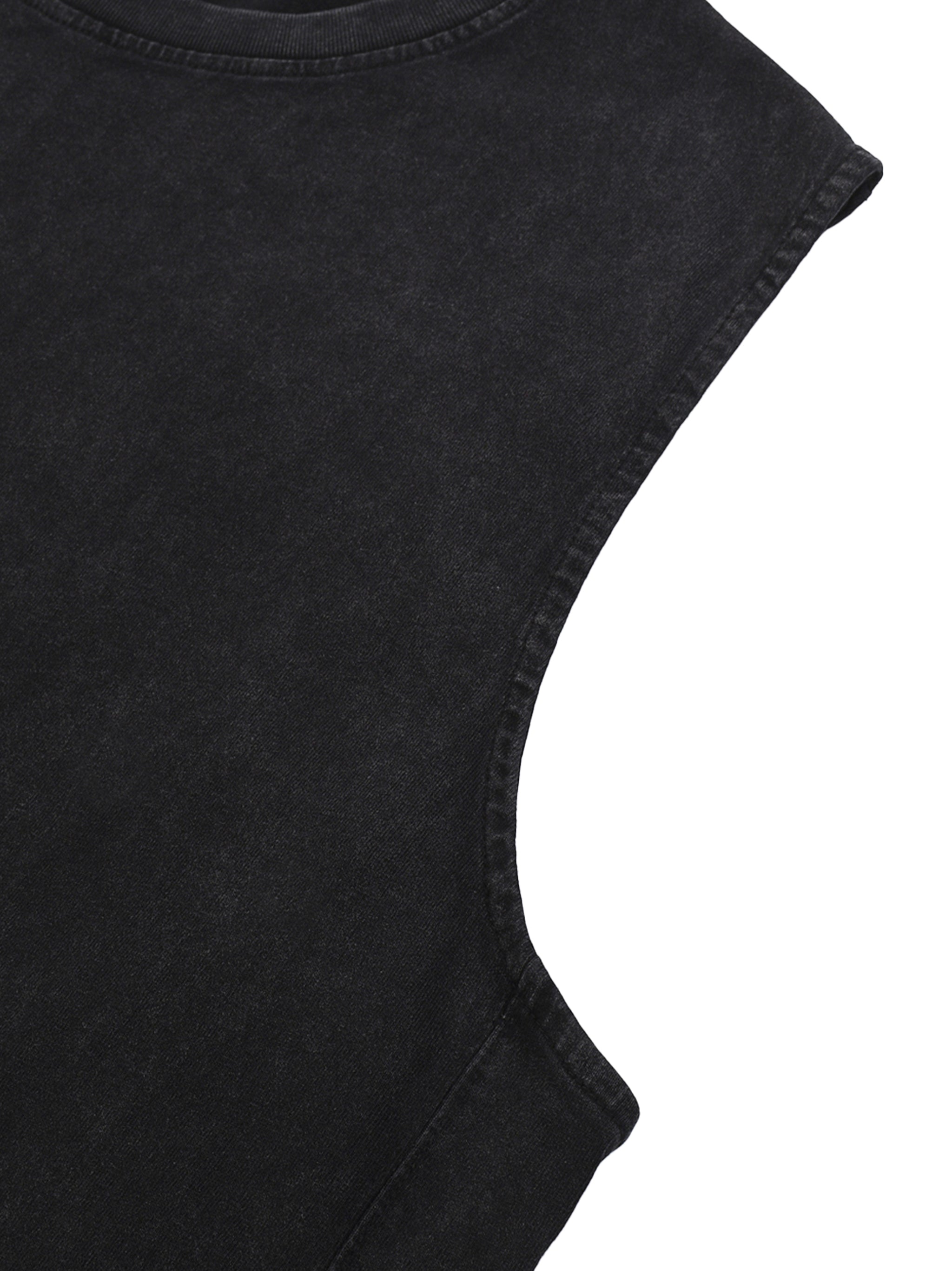Ricalala all BLK Snow Washed Tank Top